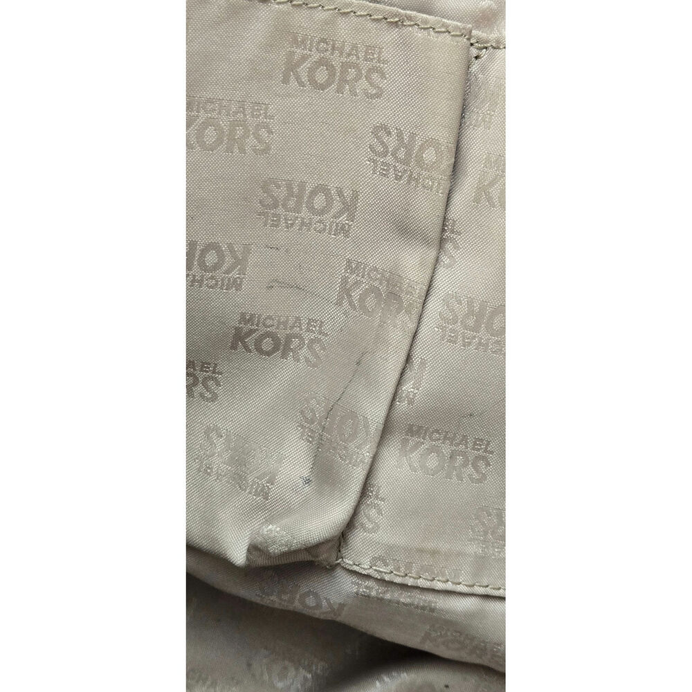 🎄 Michael Kors leather bag medium pewter grey tan gold - Picture 13 of 17